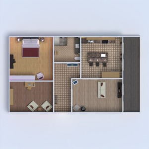 floorplans apartamento mobílias decoração banheiro quarto quarto cozinha escritório iluminação patamar 3d