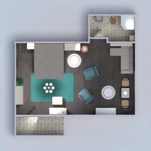 floorplans apartamento mobílias banheiro quarto sala de jantar 3d