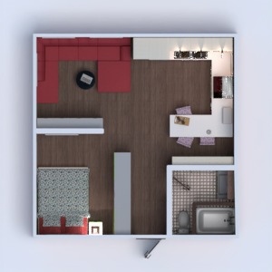 floorplans butas baldai dekoras vonia miegamasis svetainė virtuvė namų apyvoka sandėliukas studija prieškambaris 3d