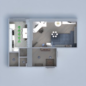 planos apartamento muebles salón cocina 3d