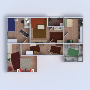 floorplans baldai vonia miegamasis svetainė virtuvė vaikų kambarys apšvietimas valgomasis 3d