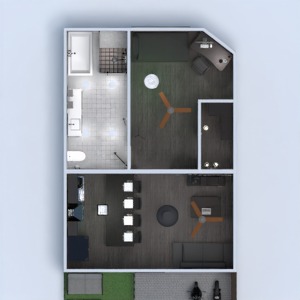 planos apartamento terraza cuarto de baño dormitorio salón 3d