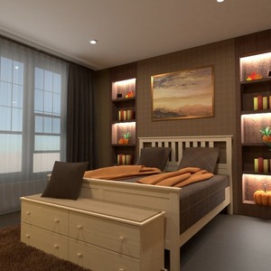 floorplans baldai dekoras miegamasis apšvietimas 3d