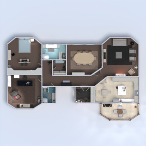 floorplans dom taras meble wystrój wnętrz sypialnia pokój dzienny kuchnia oświetlenie gospodarstwo domowe jadalnia przechowywanie 3d