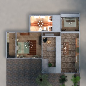 planos casa terraza muebles decoración arquitectura 3d
