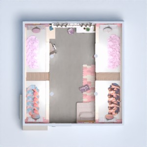 floorplans meubles décoration chambre d'enfant espace de rangement 3d