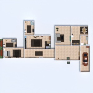 floorplans namas dekoras garažas virtuvė valgomasis 3d