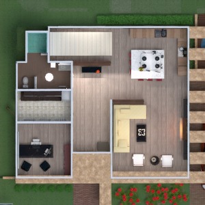 floorplans 独栋别墅 浴室 客厅 厨房 办公室 结构 3d