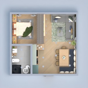 floorplans 家具 装饰 照明 结构 单间公寓 3d