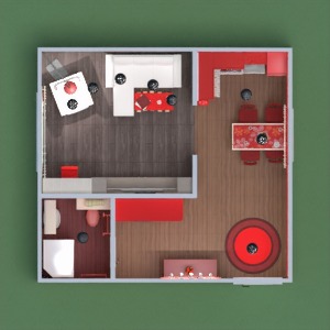 planos apartamento muebles decoración cuarto de baño salón cocina iluminación estudio descansillo 3d