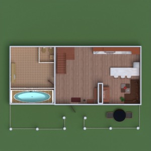 floorplans 独栋别墅 家具 浴室 卧室 客厅 厨房 户外 3d