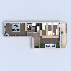 floorplans appartement terrasse meubles décoration diy salle de bains chambre à coucher salon cuisine eclairage maison espace de rangement entrée 3d