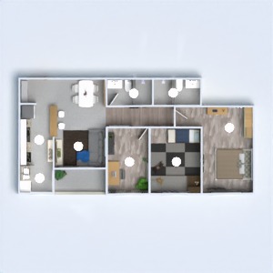 planos apartamento terraza decoración habitación infantil 3d