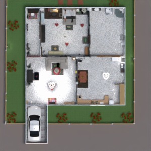 floorplans paysage terrasse garage entrée espace de rangement 3d