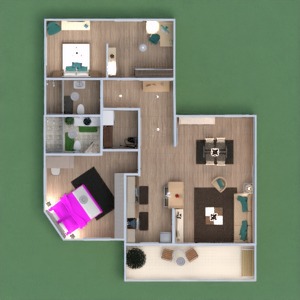 planos apartamento muebles decoración cuarto de baño dormitorio salón cocina 3d