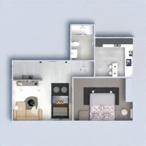 floorplans appartement maison meubles chambre à coucher cuisine 3d