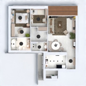 planos apartamento decoración salón cocina arquitectura 3d