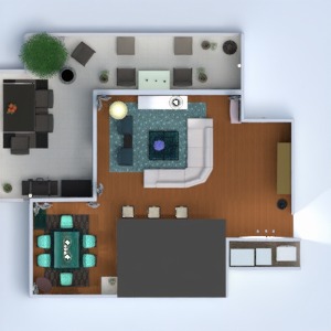 floorplans apartamento mobílias quarto cozinha sala de jantar 3d