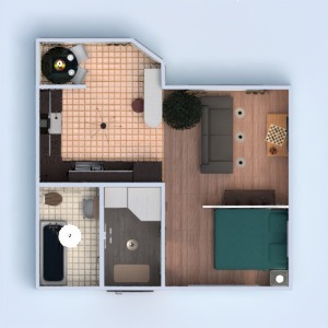 planos apartamento muebles salón cocina reforma estudio 3d