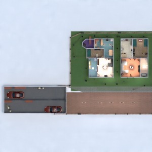 floorplans dom garaż na zewnątrz 3d