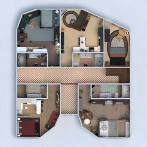 floorplans 公寓 家具 装饰 浴室 客厅 厨房 照明 家电 结构 单间公寓 3d