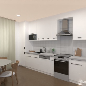 planos apartamento cocina iluminación comedor 3d