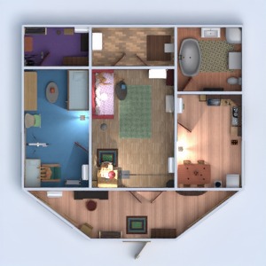 floorplans appartement meubles salle de bains cuisine chambre d'enfant eclairage rénovation 3d