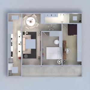 planos apartamento decoración dormitorio cocina 3d