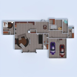 floorplans casa varanda inferior mobílias banheiro quarto 3d