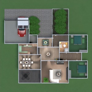 planos casa salón comedor arquitectura 3d