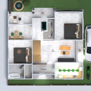 floorplans terrasse appartement entrée meubles garage 3d