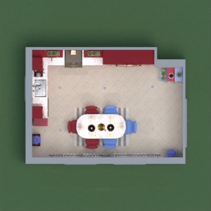 floorplans 独栋别墅 家具 装饰 厨房 餐厅 3d