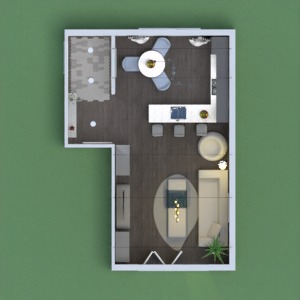 floorplans svetainė virtuvė apšvietimas 3d