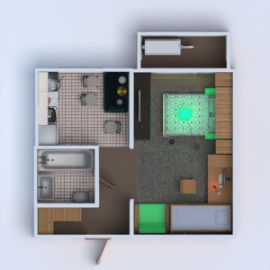 planos apartamento muebles cuarto de baño iluminación 3d