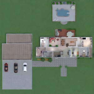 floorplans 独栋别墅 家具 装饰 卧室 厨房 3d