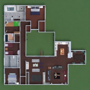 floorplans butas namas garažas virtuvė namų apyvoka 3d