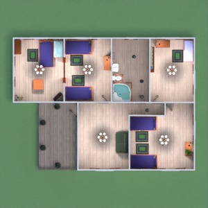 floorplans 独栋别墅 家具 装饰 浴室 卧室 车库 厨房 户外 景观 家电 餐厅 玄关 3d