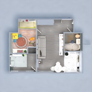 floorplans appartement salle de bains chambre à coucher cuisine chambre d'enfant 3d