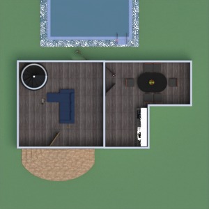 floorplans svetainė virtuvė valgomasis 3d