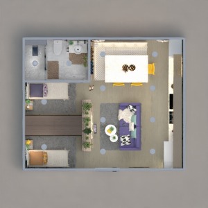 floorplans wystrój wnętrz kuchnia oświetlenie jadalnia mieszkanie typu studio 3d