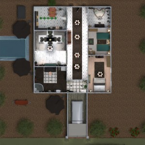 floorplans 储物室 厨房 单间公寓 露台 玄关 3d