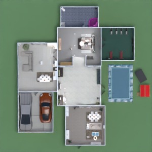 floorplans namas miegamasis virtuvė eksterjeras biuras 3d