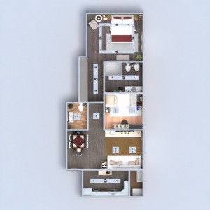 planos apartamento muebles decoración cuarto de baño salón cocina iluminación hogar comedor arquitectura descansillo 3d