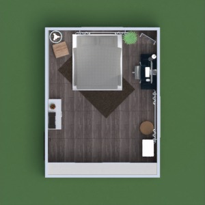 planos apartamento muebles decoración dormitorio despacho estudio 3d