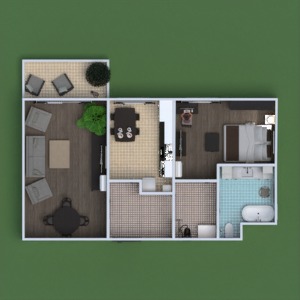 floorplans appartement meubles décoration salle de bains chambre à coucher salon cuisine extérieur maison architecture 3d