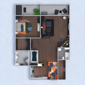 floorplans 公寓 露台 装饰 结构 单间公寓 3d