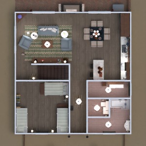 floorplans 独栋别墅 露台 客厅 厨房 结构 3d
