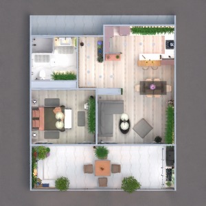 floorplans 公寓 装饰 户外 景观 结构 3d
