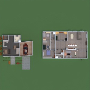 planos casa dormitorio cocina arquitectura descansillo 3d