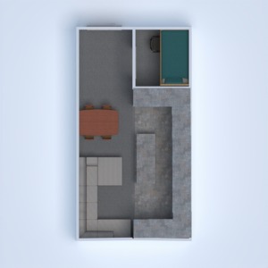 floorplans namas baldai svetainė virtuvė valgomasis 3d